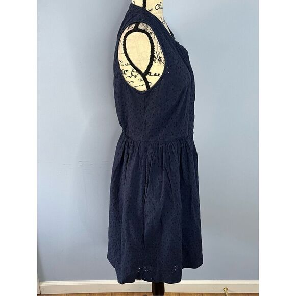 J. By J. Crew Women’s 10 Sleeveless Eyelet Lace Button Front Fit & Flair Dress N - Picture 5 of 10